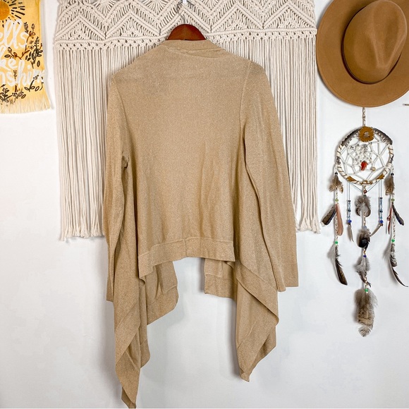 INC 4 Ways to Wear NWT Gold Shimmer Wrap Cardigan Size Large - Picture 11 of 12